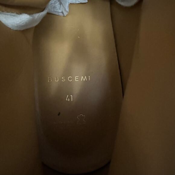 Buscemi Italian Leather Wedge Designer White 100MM Sneakers Gold Hardware IT 41 - Picture 6 of 8